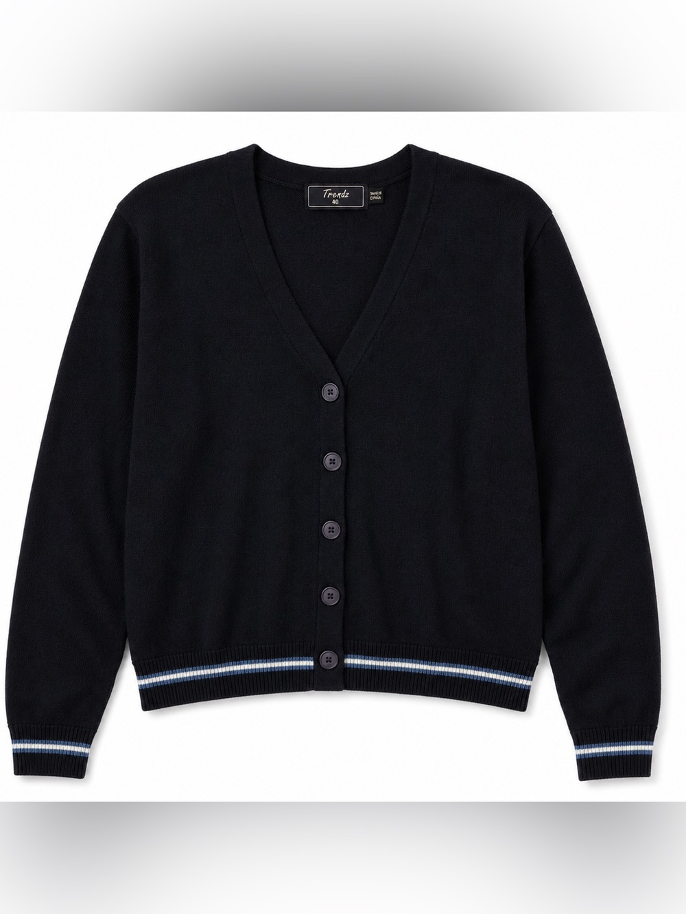 TRENDZ wool navy blue cardigan sweater